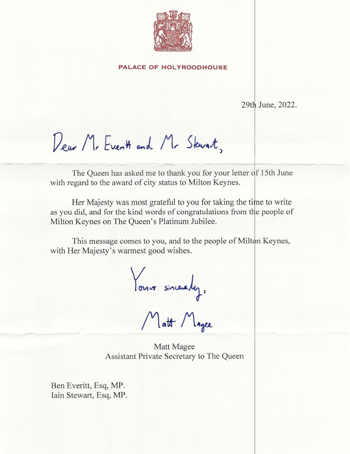 Letter from the Queen