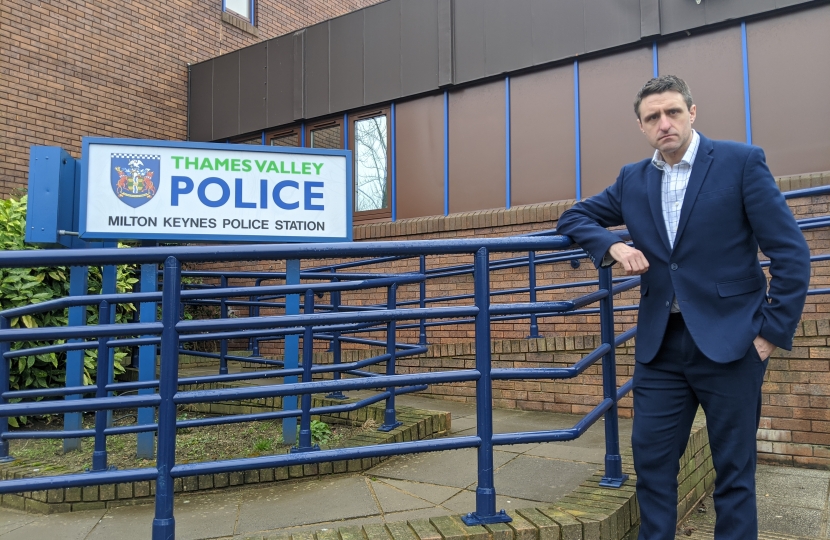 Ben Outside Thames Valley Police Station In Milton Keynes