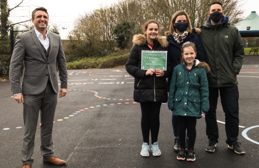 Ben presented Evie with her certificate