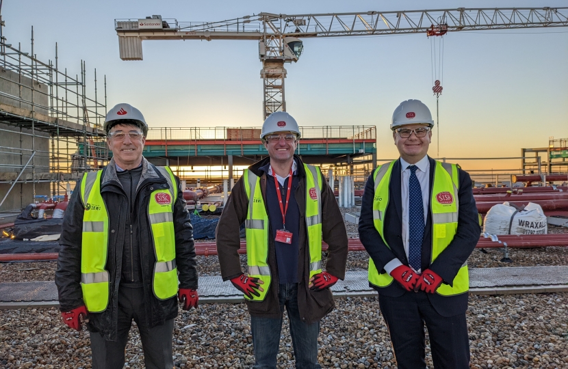 Ben Everitt MP and Iain Stewart MP with Santander UK CEO Nathan Bostock