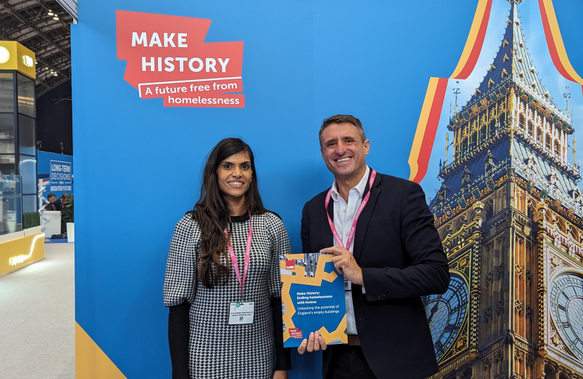 Ben Everitt MP at the crisis stand at Conservative Party Conference 2023