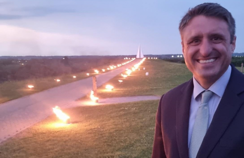 Ben at the Platinum Jubilee beacon in Campbell Park