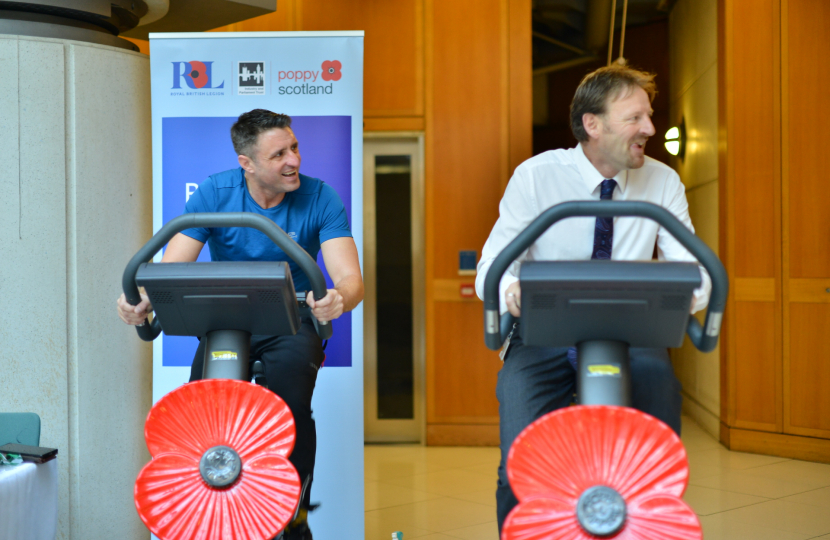 Ben taking part in the Poppy Appeal bike ride