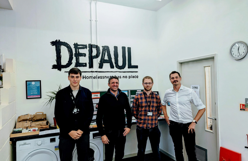 Ben Everitt MP visiting Depaul in Greenleys