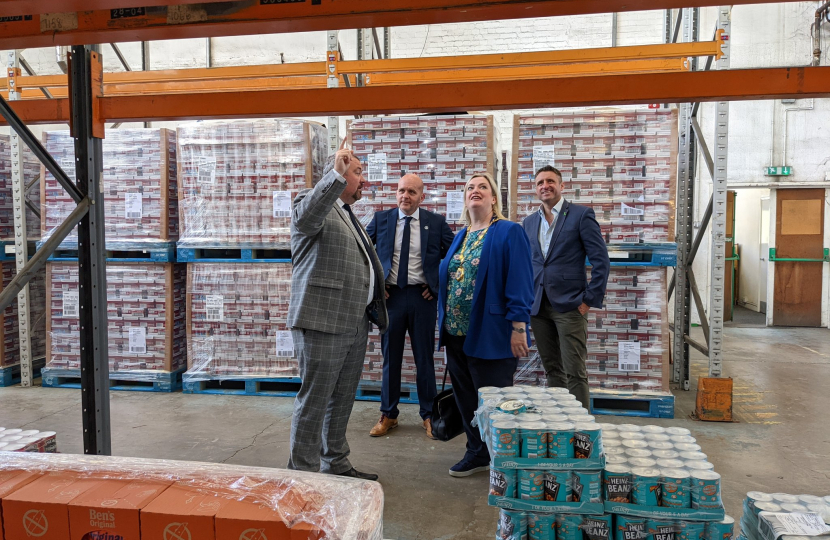 Ben Everitt MP and Mayor of Milton Keynes Amanda Marlow visiting M&M Supplies