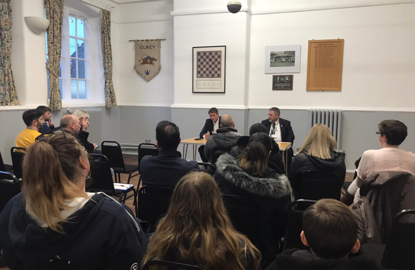 Ben Everitt MP at a meeting with parents after issues with Ousedale School admissions