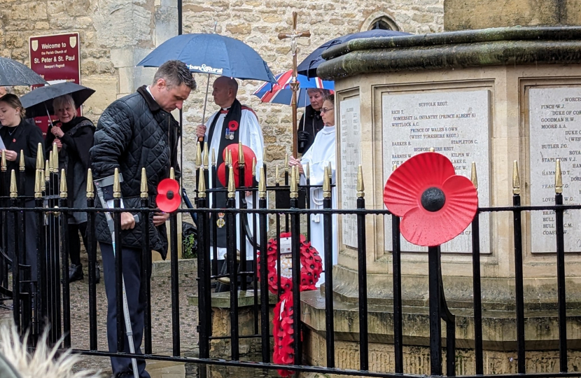 Ben Everitt MP at the Newport Pagnell Remembrance Service