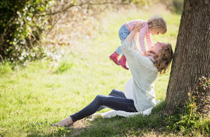 mother and child in a park