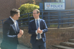 Ben Everitt MP with Police and Crime Commissioner Matthew Barber outside Milton Keynes police station