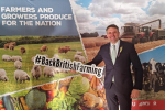 Ben holding the #BackBritishFarming sign