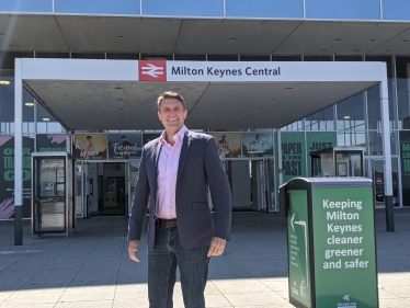 Ben at Milton Keynes Central railway station