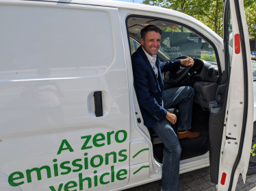 Ben in a zero emissions van