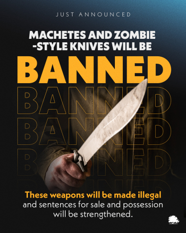 Machetes and zombie style knives banned 