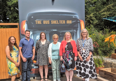 Ben Everitt MP on a recent visit to the Bus Shelter MK