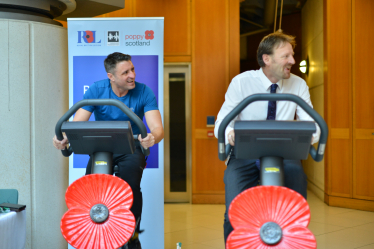 Ben taking part in the Poppy Appeal bike ride