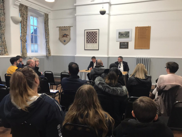 Ben Everitt MP at a meeting with parents after issues with Ousedale School admissions