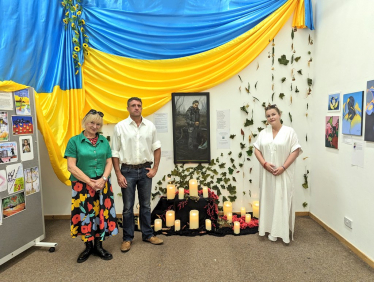 Ben at the Ukraine exhibition in Milton Keynes