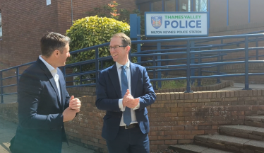 Ben Everitt MP speaking to Police and Crime Commissioner Matthew Barber