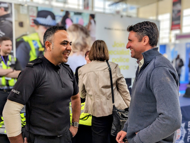 Ben speaking to British Transport Police at the MK Jobs Show