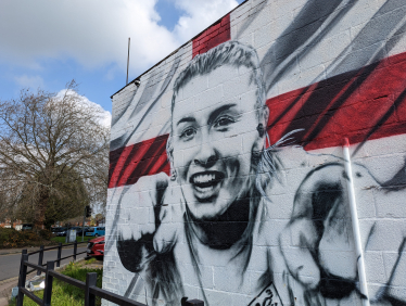 a mural of England captain Leah Williamson in Newport Pagnell