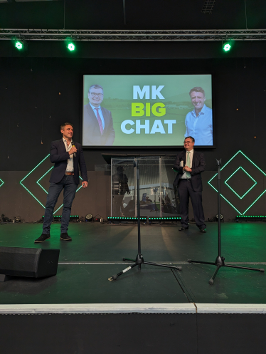 Ben Everitt MP speaking at the MK Big Chat, alongside Iain Stewart MP