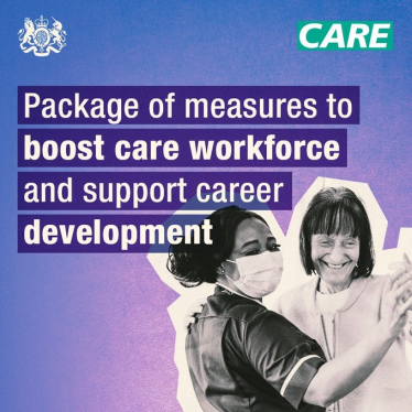 Graphic reading: Package of measures to boost care workforce and support career development